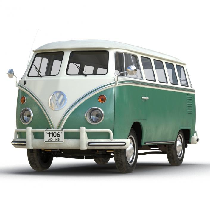 3D Volkswagen Type 2 Green model