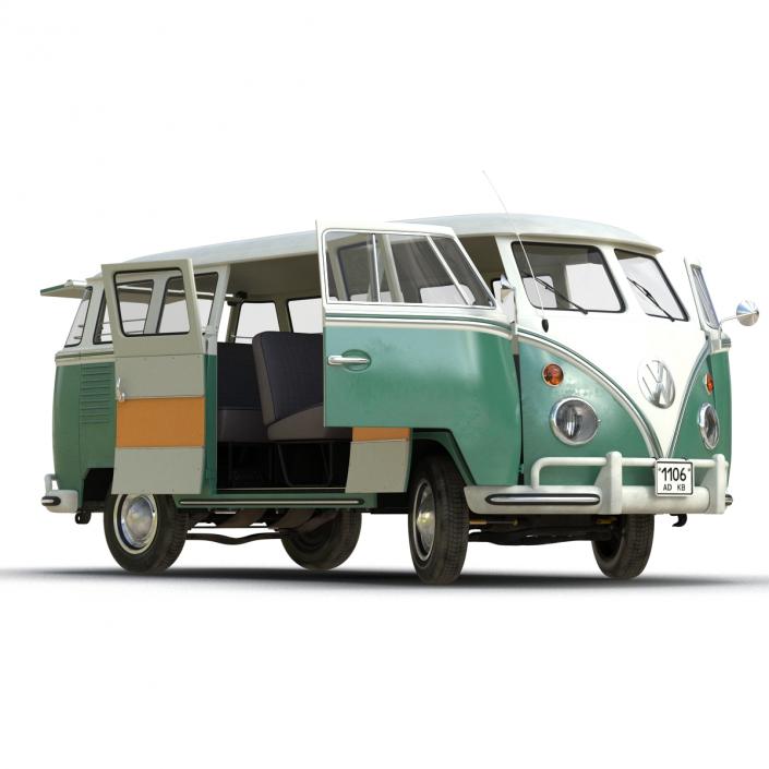 3D Volkswagen Type 2 Green model