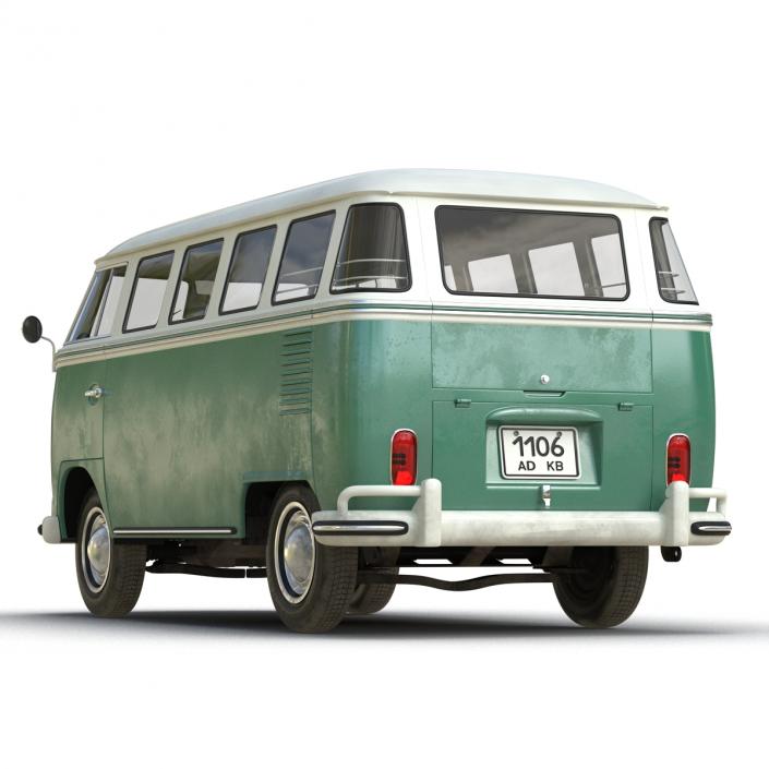 3D Volkswagen Type 2 Green model