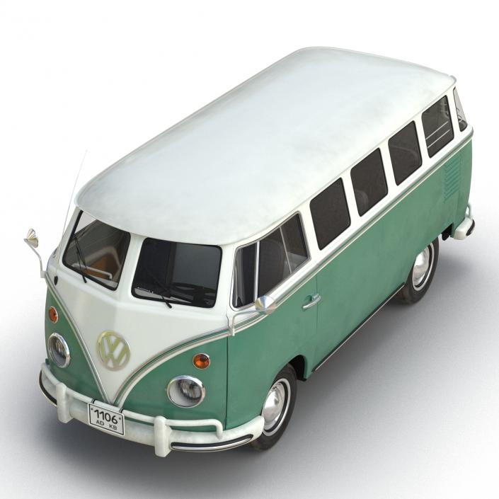 3D Volkswagen Type 2 Green model