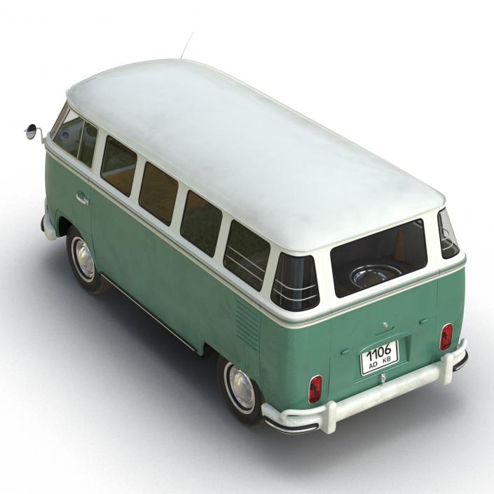 3D Volkswagen Type 2 Green model