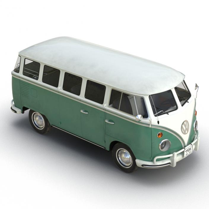 3D Volkswagen Type 2 Green model