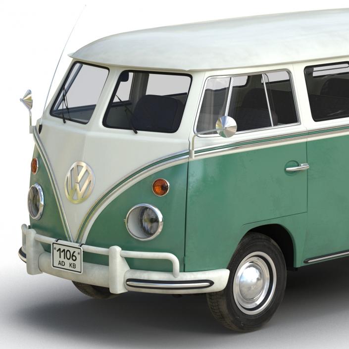 3D Volkswagen Type 2 Green model