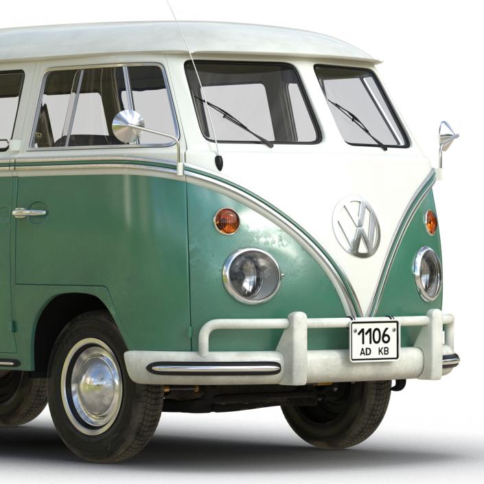 3D Volkswagen Type 2 Green model