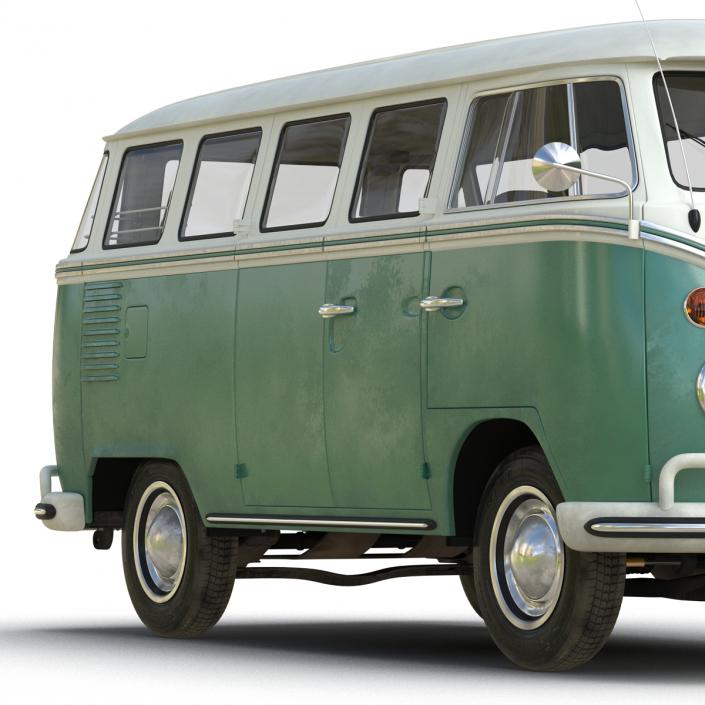 3D Volkswagen Type 2 Green model