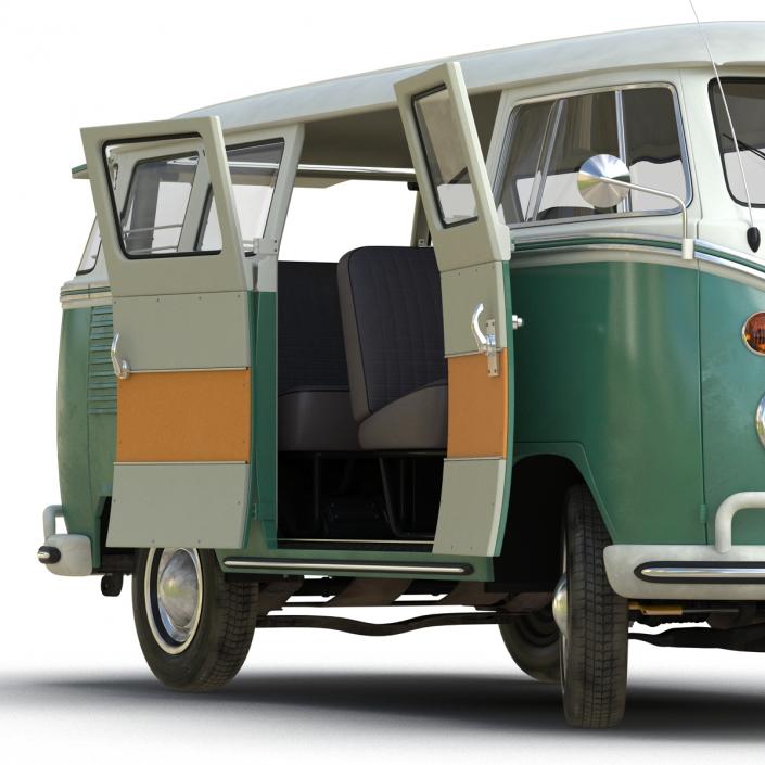 3D Volkswagen Type 2 Green model