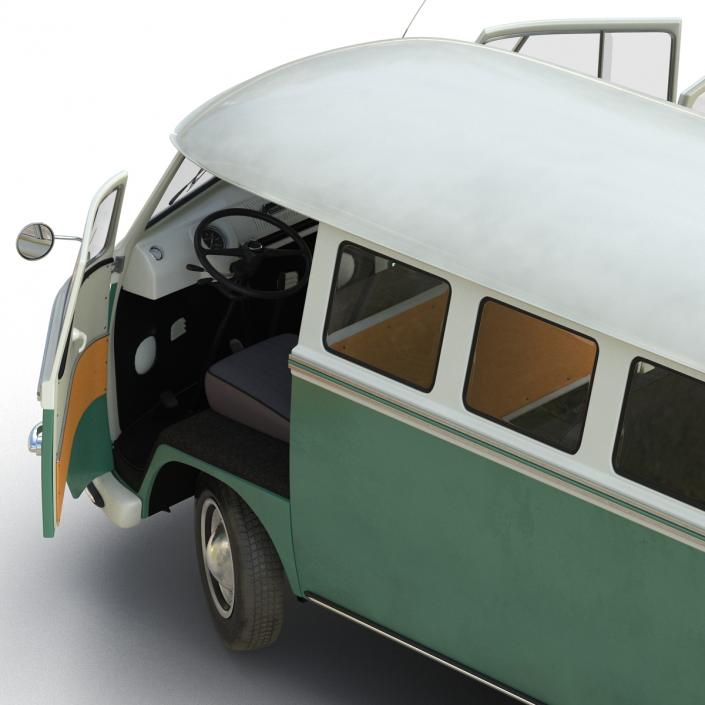 3D Volkswagen Type 2 Green model