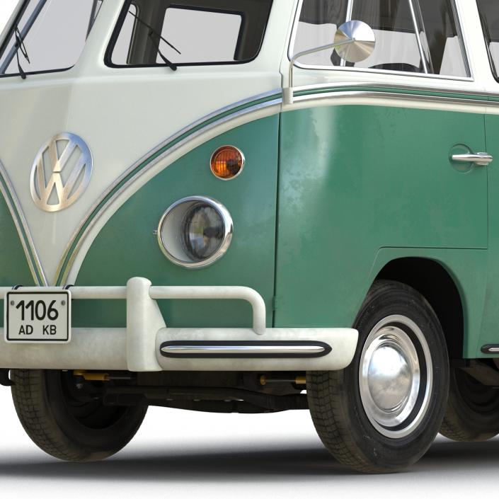 3D Volkswagen Type 2 Green model