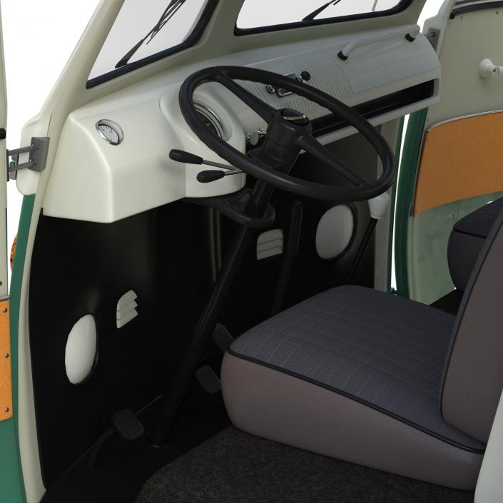 3D Volkswagen Type 2 Green model