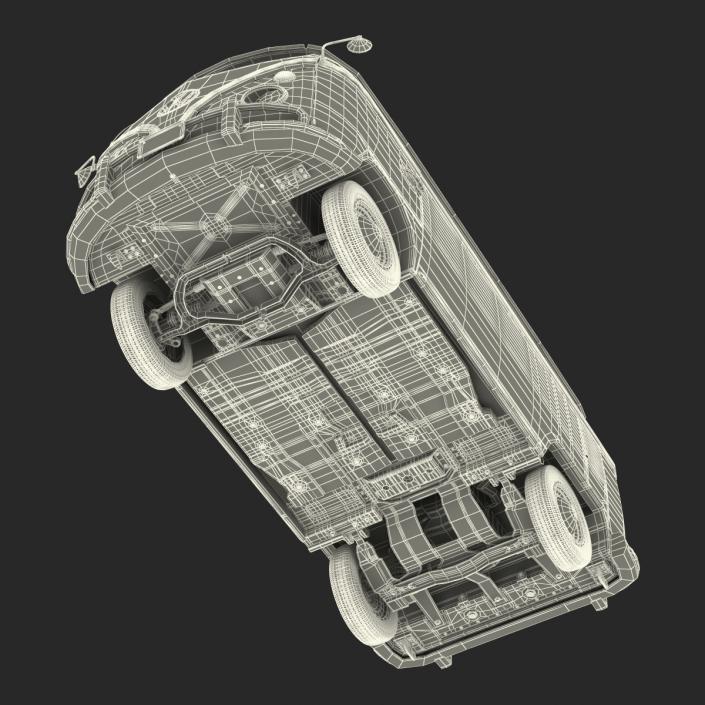 3D Volkswagen Type 2 Hippie Rigged