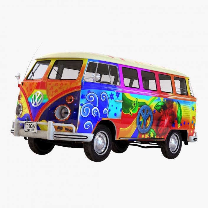 Volkswagen Type 2 Hippie 3D model