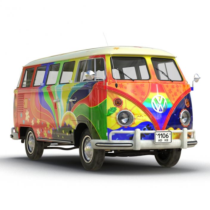 Volkswagen Type 2 Hippie 3D model