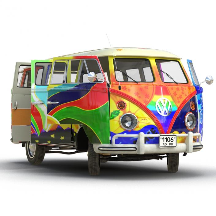 Volkswagen Type 2 Hippie 3D model