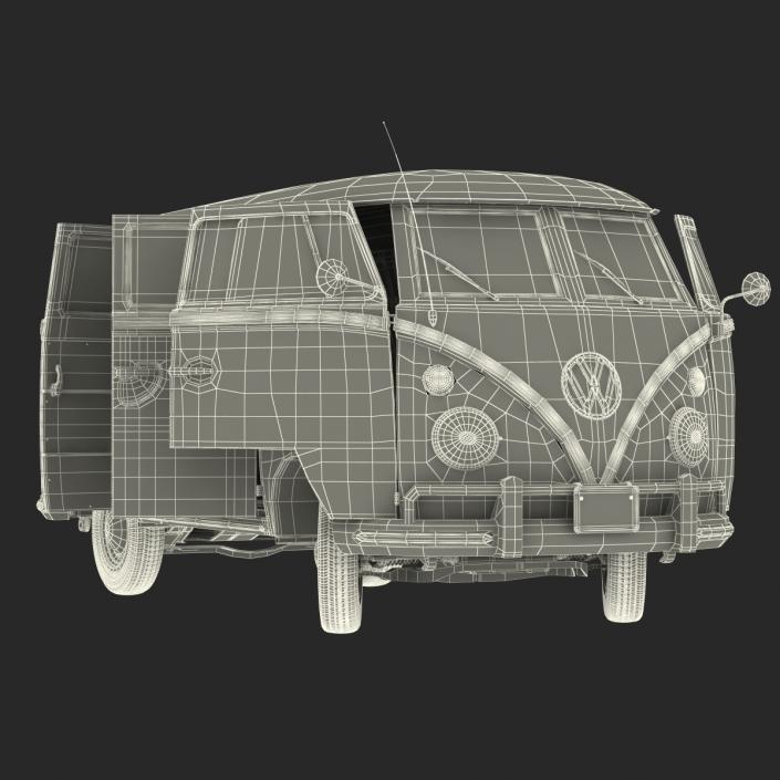 3D model Volkswagen Type 2 Hippie Simple Interior