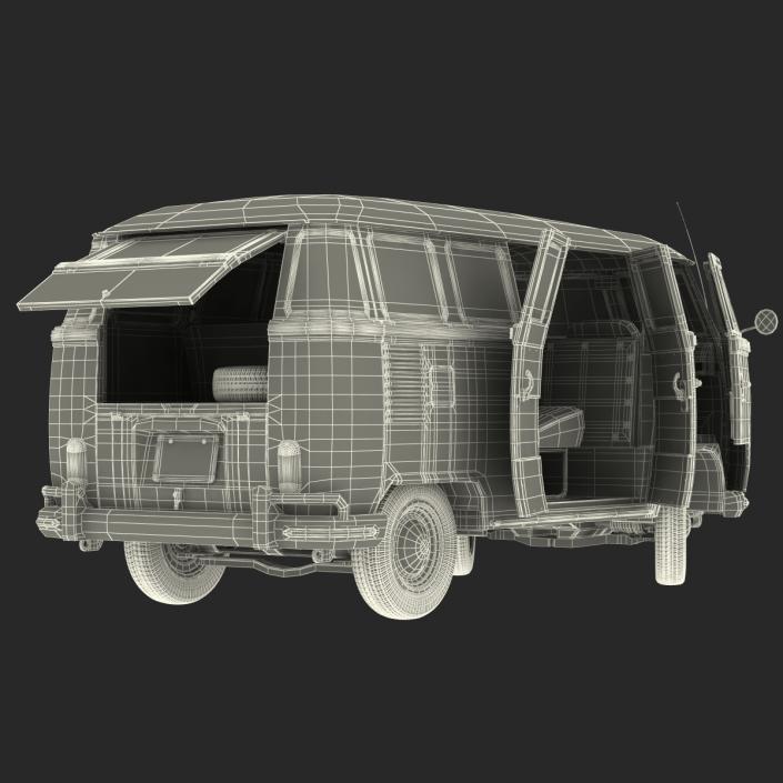 3D model Volkswagen Type 2 Hippie Simple Interior