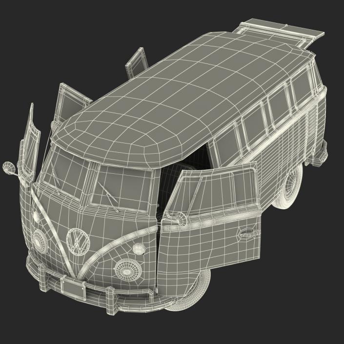 3D model Volkswagen Type 2 Hippie Simple Interior