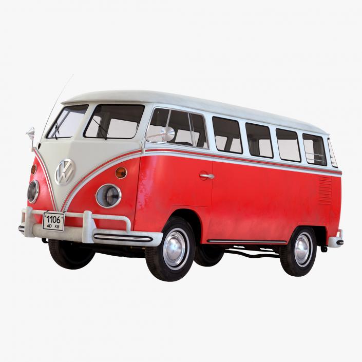 3D Volkswagen Type 2 Red