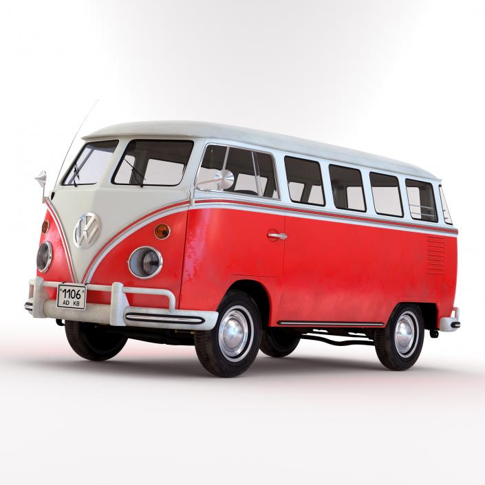 3D Volkswagen Type 2 Red