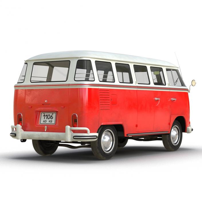 3D Volkswagen Type 2 Red