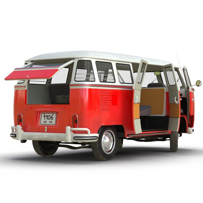 3D Volkswagen Type 2 Red