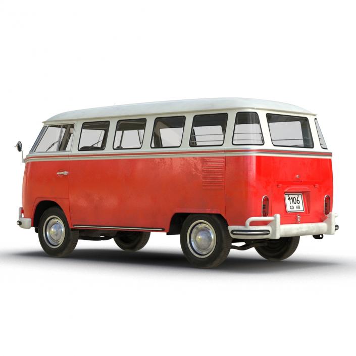 3D Volkswagen Type 2 Red