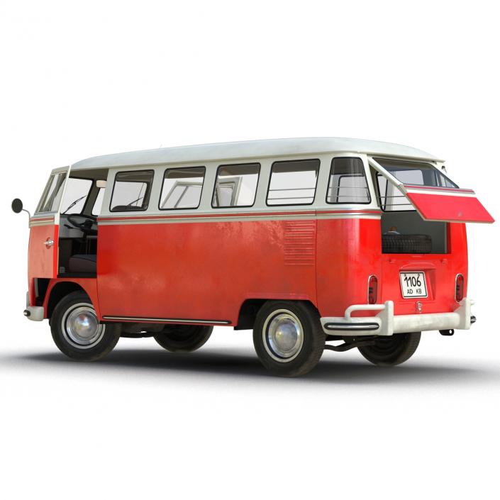 3D Volkswagen Type 2 Red