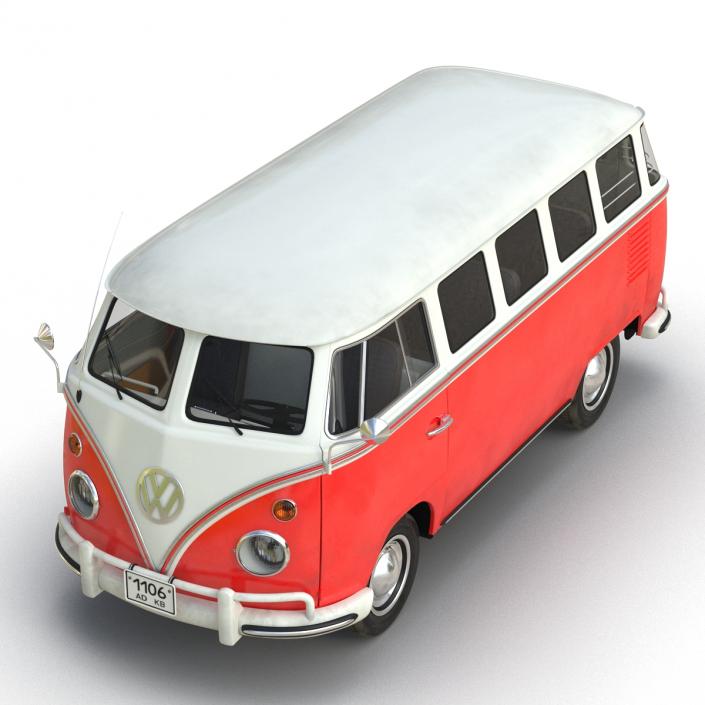 3D Volkswagen Type 2 Red