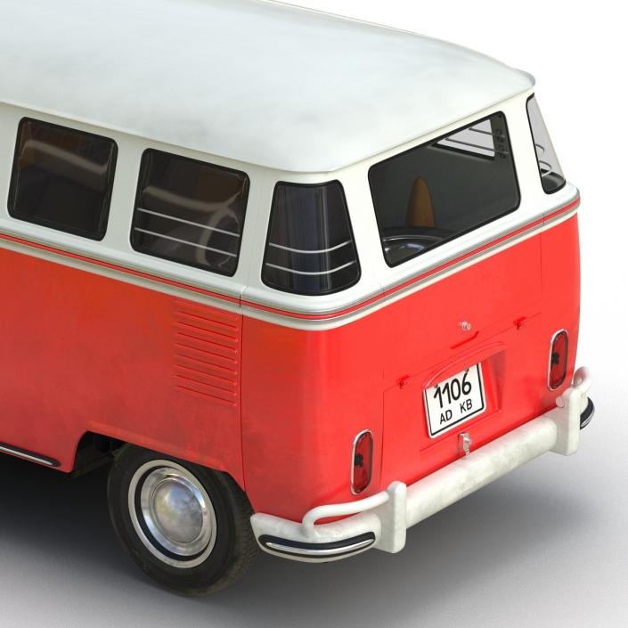 3D Volkswagen Type 2 Red