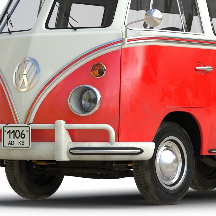 3D Volkswagen Type 2 Red