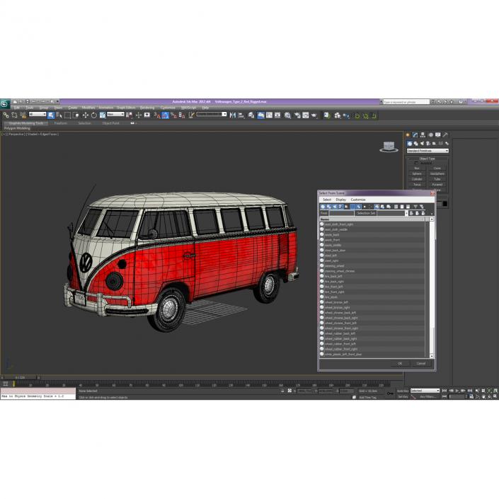 3D Volkswagen Type 2 Red