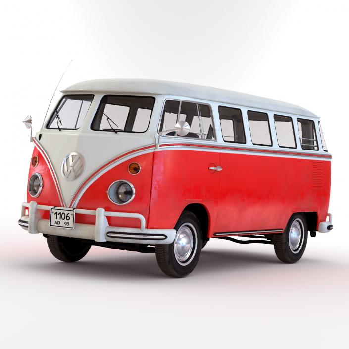 Volkswagen Type 2 Red Simple Interior 3D