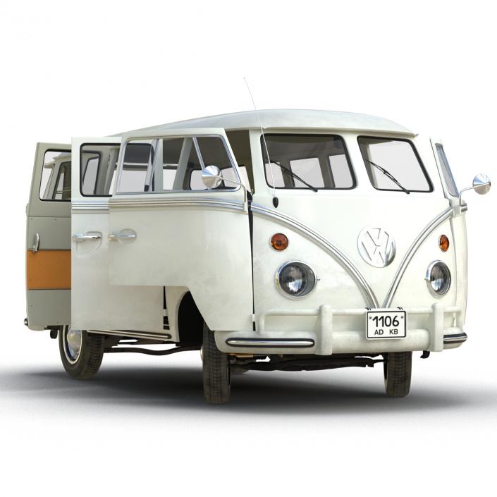 3D model Volkswagen Type 2 White Rigged