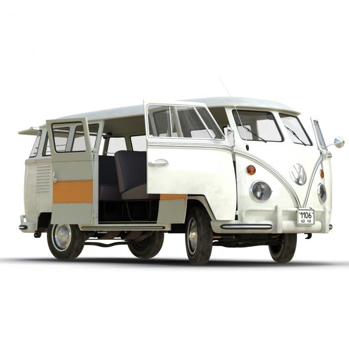 3D model Volkswagen Type 2 White Rigged