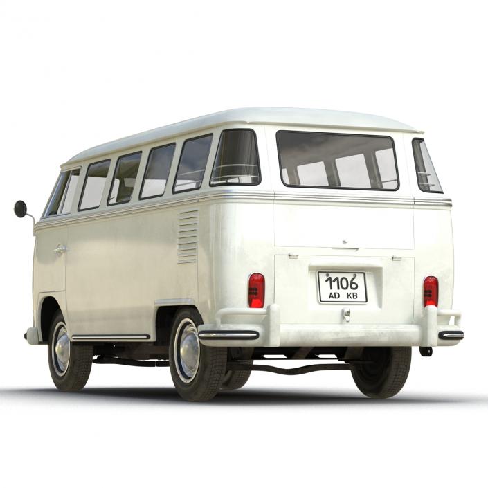 3D model Volkswagen Type 2 White Rigged