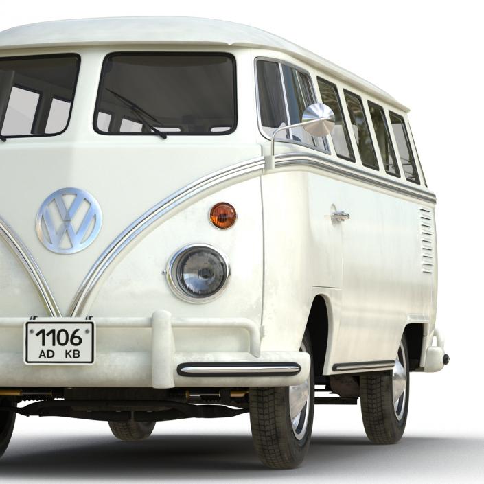 3D model Volkswagen Type 2 White Rigged