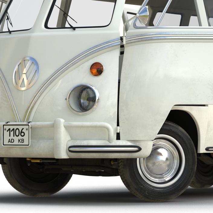 3D model Volkswagen Type 2 White Rigged