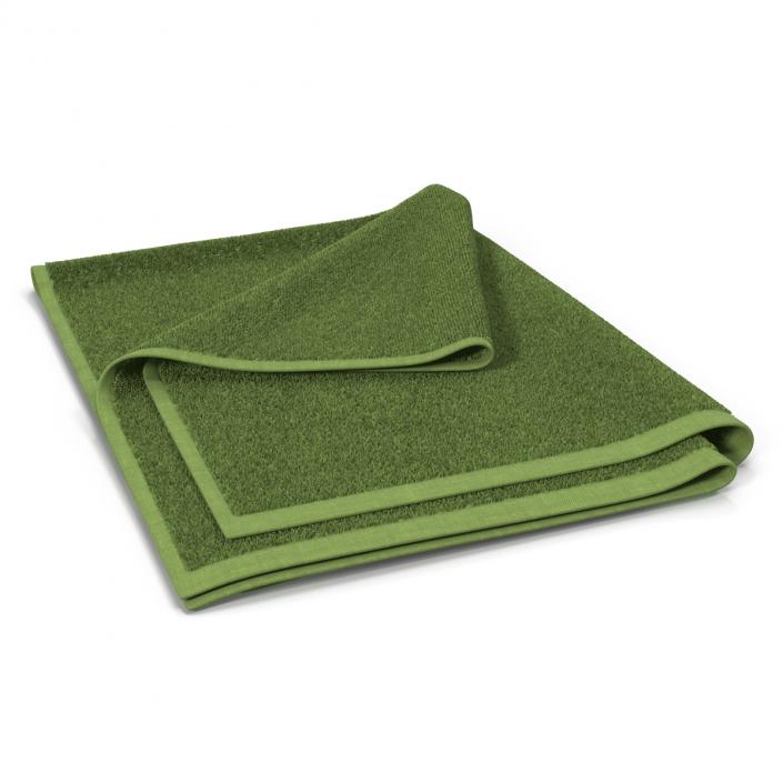 Towel 4 Green with Fur 3D