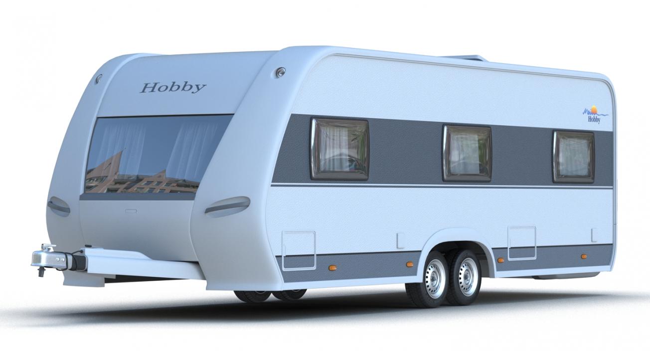 3D Toyota 4Runner and Hobby Caravan Prestige Rigged model