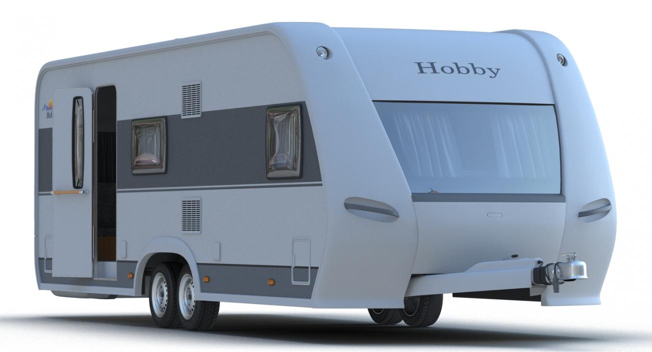 3D Toyota 4Runner and Hobby Caravan Prestige Rigged model