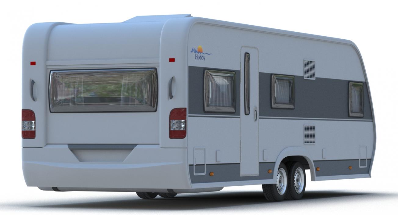 3D Toyota 4Runner and Hobby Caravan Prestige Rigged model