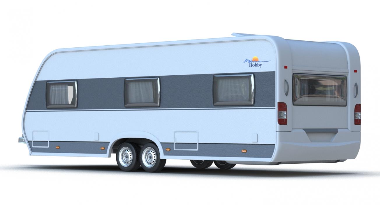 3D Toyota 4Runner and Hobby Caravan Prestige Rigged model