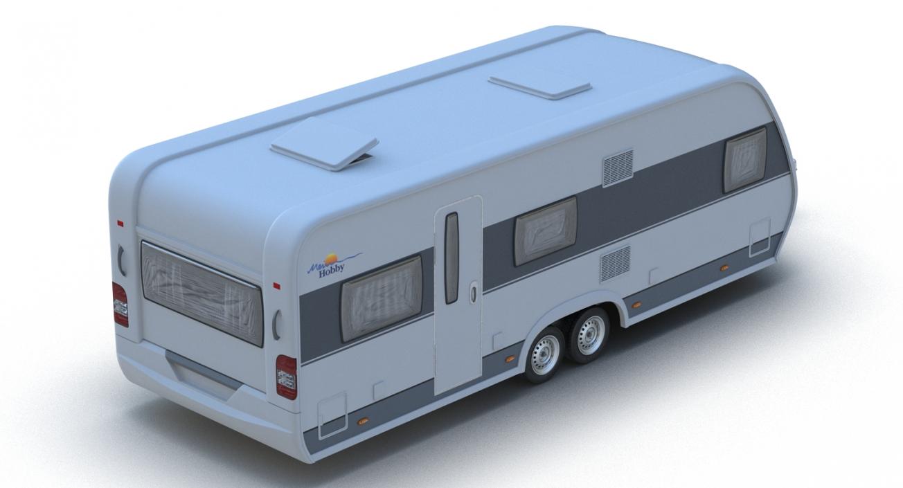 3D Toyota 4Runner and Hobby Caravan Prestige Rigged model