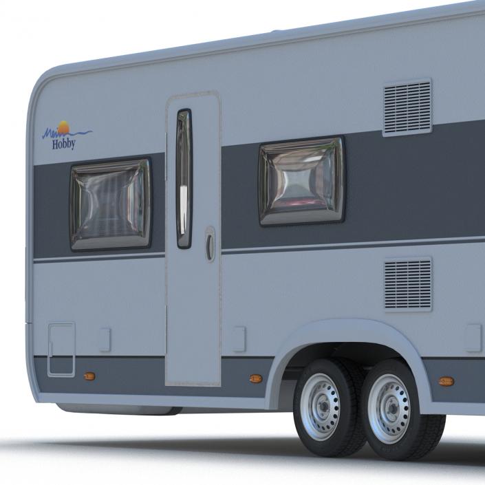 3D Toyota 4Runner and Hobby Caravan Prestige Rigged model