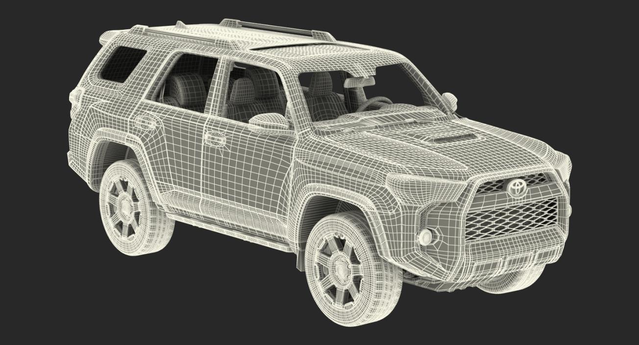 3D Toyota 4Runner and Hobby Caravan Prestige Rigged model