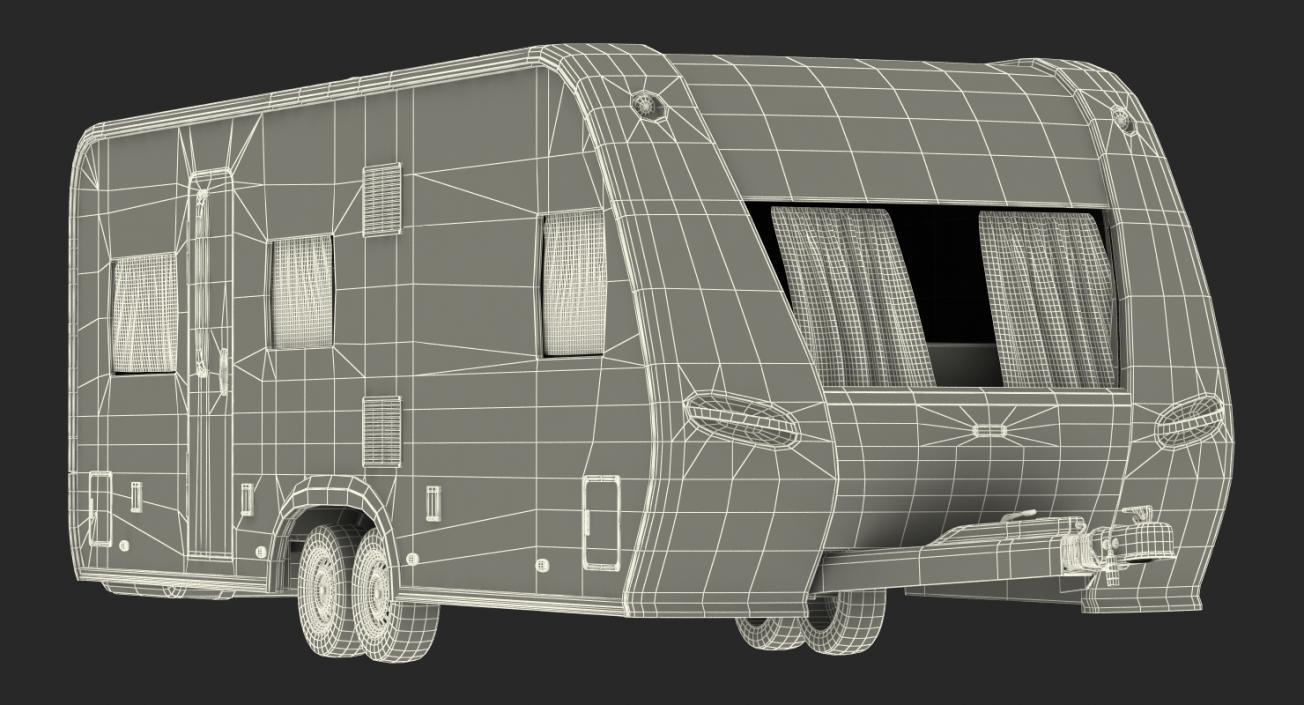 3D Toyota 4Runner and Hobby Caravan Prestige Rigged model