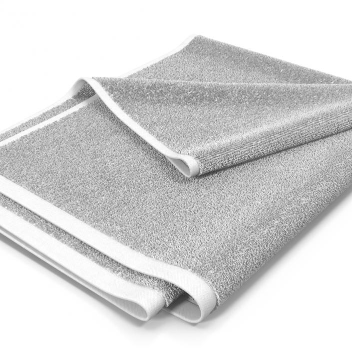 Towel 4 White with Fur 3D