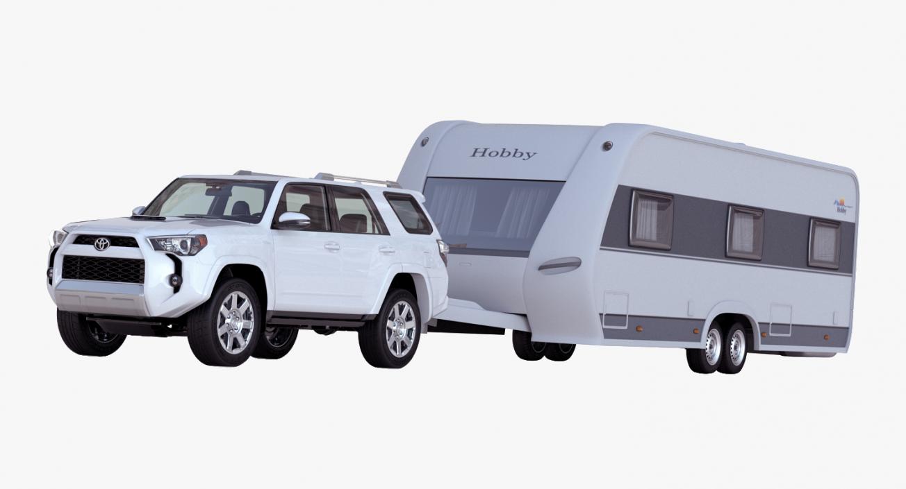 3D Toyota 4Runner and Hobby Caravan Prestige