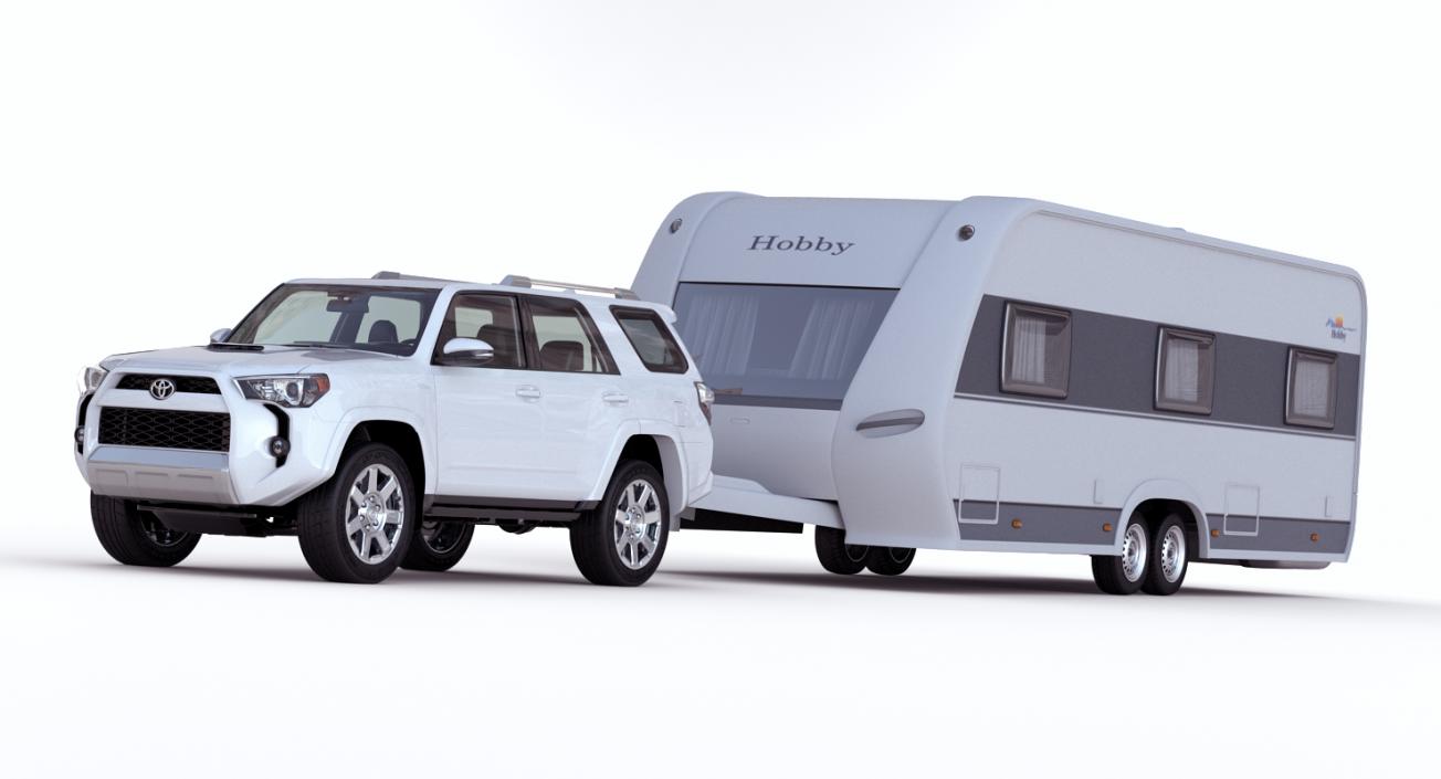 3D Toyota 4Runner and Hobby Caravan Prestige