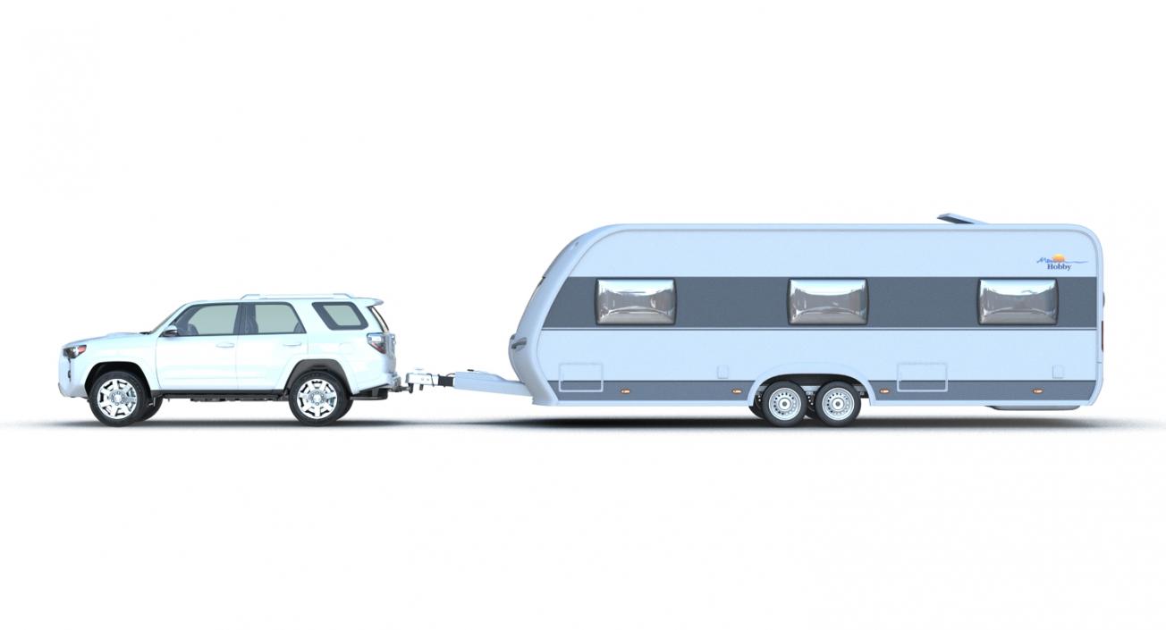 3D Toyota 4Runner and Hobby Caravan Prestige