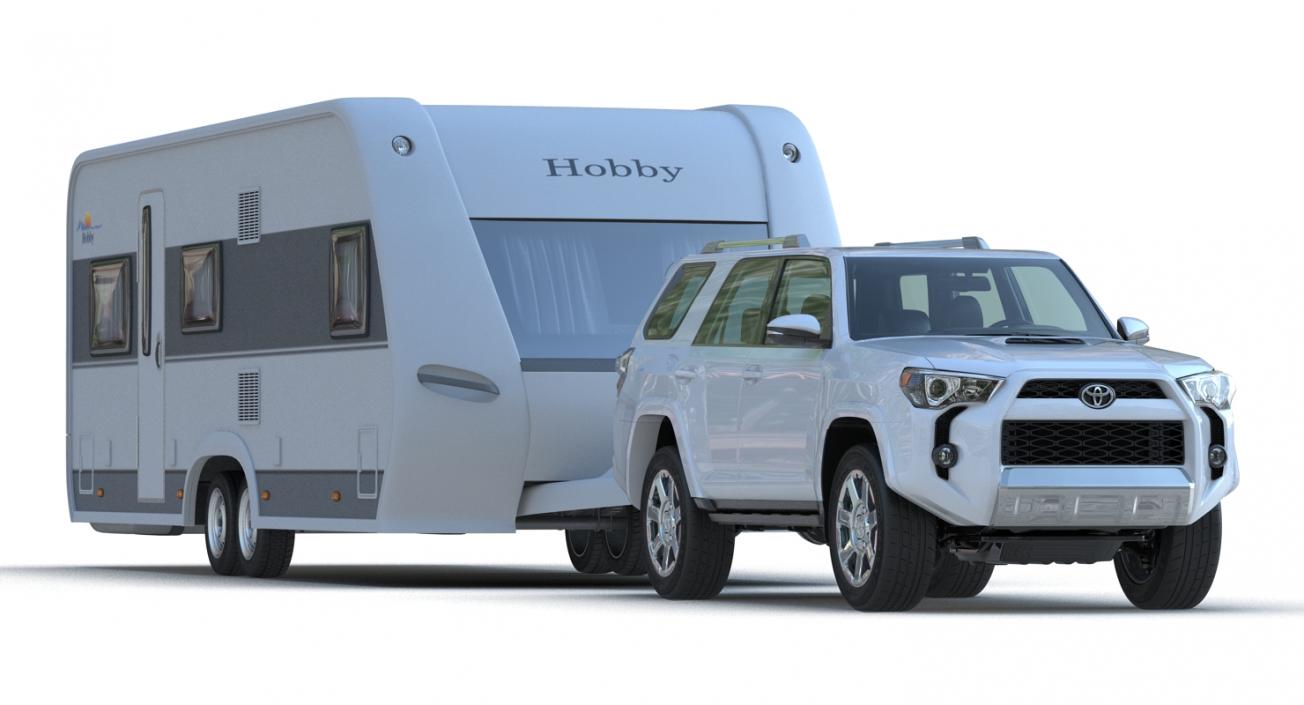 3D Toyota 4Runner and Hobby Caravan Prestige